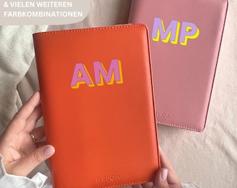 DELOA® Child Health Record Booklet Cover, Child Health Record Booklet Cover with Pocket for Vaccination Record in Saffiano Faux Leather