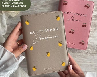 DELOA ® Maternity Pass Cover, Mother-Child Pass with compartment for vaccination certificate in Saffiano artificial leather