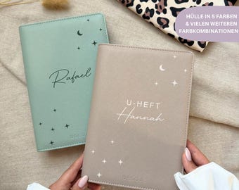 DELOA® Child Health Record Booklet Cover, Child Health Record Booklet Cover with Pocket for Vaccination Record in Saffiano Faux Leather