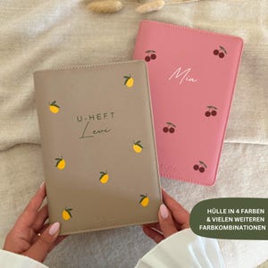 Funda para cartilla DELOA ® U, funda para cartilla U con compartimento para certificado de vacunación en piel sintética Saffiano