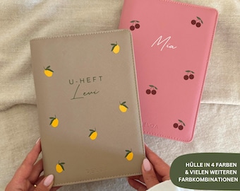 DELOA ® U Hefthülle, U-Heft Hülle mit Fach für Impfpass in Saffiano Kunstleder