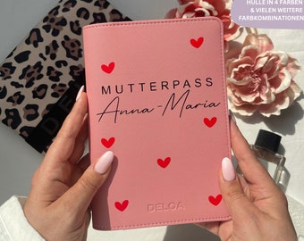 DELOA ® Maternity Pass Cover, Mother-Child Pass with compartment for vaccination certificate in Saffiano artificial leather