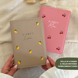 Funda para cartilla DELOA ® U, funda para cartilla U con compartimento para certificado de vacunación en piel sintética Saffiano