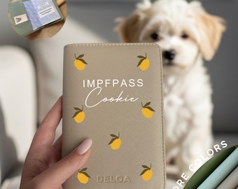 DELOA ® Pet Passport Cover Vaccination Certificate Cover for EU Pet Passport in Saffiano Artificial Leather Gift for Dog Owners