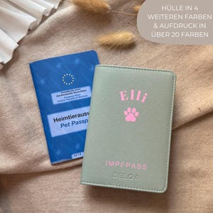 DELOA ® Heimtierausweis Hülle Impfpasshülle für EU-Heimtierausweis in Saffiano Kunstleder Geschenk für Hundebesitzer