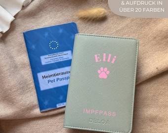 DELOA ® Pet Passport Cover Vaccination Certificate Cover for EU Pet Passport in Saffiano Artificial Leather Gift for Dog Owners