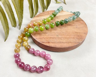 Jade Gemstone Hand Knotted Beaded Necklace (DEJ-BBCB15-1)