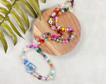 Crystal Confetti Hand Knotted Beaded Necklace (DEJ-BBCA10-70)