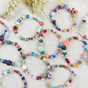 Bracelet confettis/// Bracelet de perles de pierres précieuses colorées mélangées (EPJ-MMBA10)