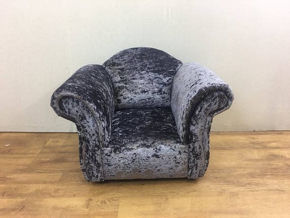 kids crushed velvet chair