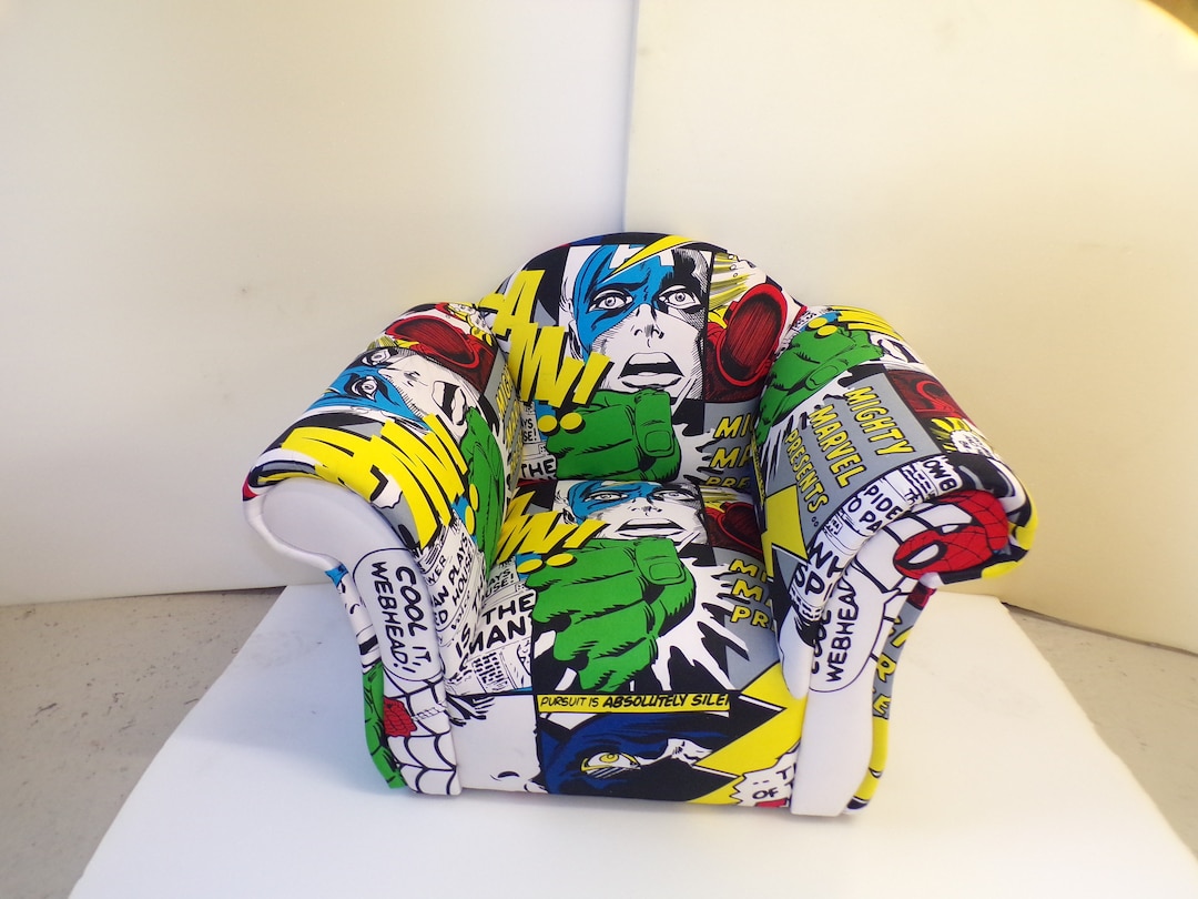 Childs Armchair in Marvel Comics Theme Cotton Fabric - Etsy