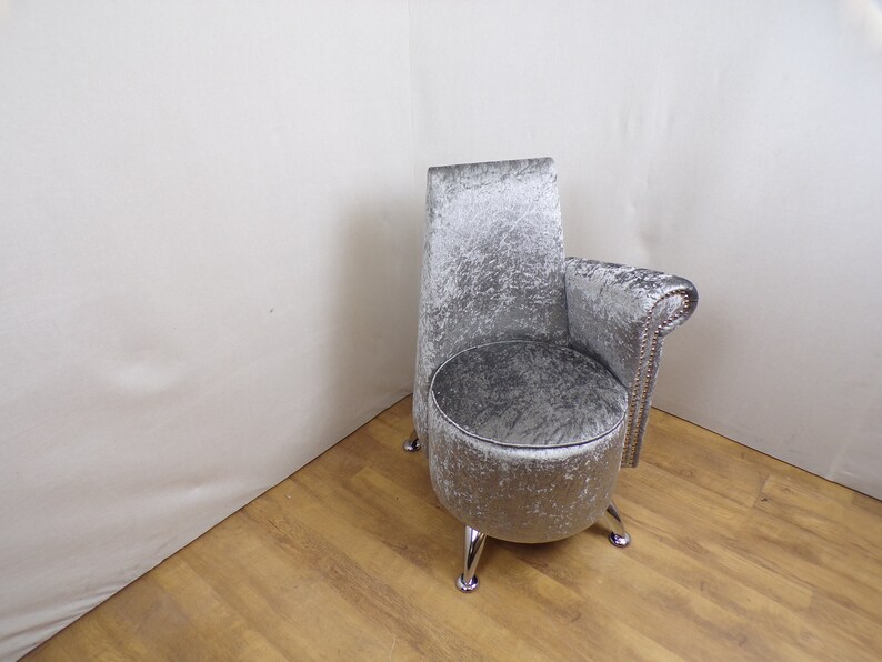 Chrome Legs Steel Grey Crushed Velvet Potenza Modern Bedroom