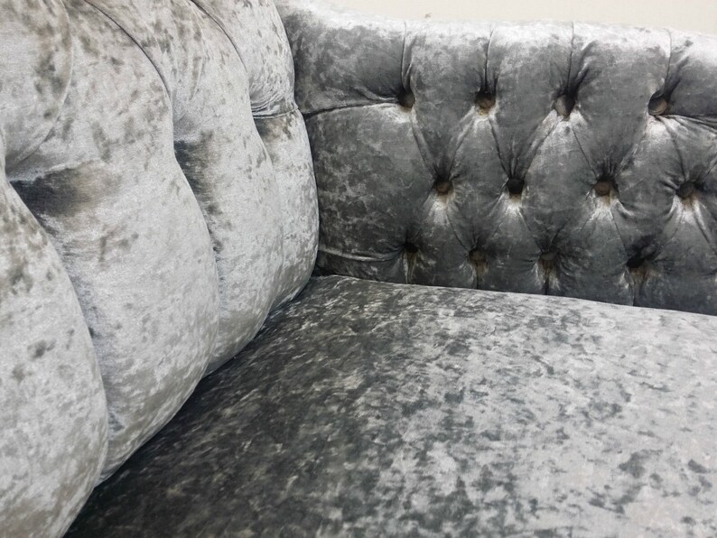 Steel Grey Crushed Velvet Chaise Lounge Etsy