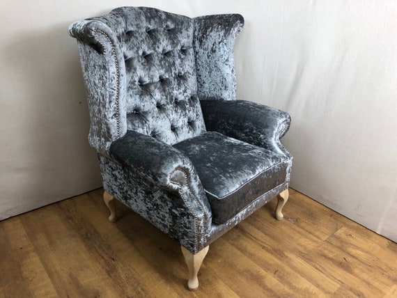 Grey chair with silver studs new arrivals