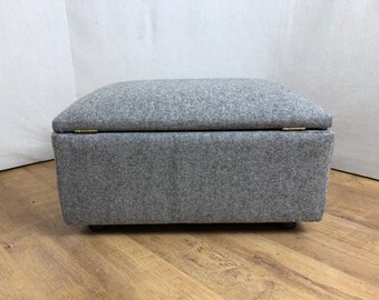 Traditional Mocha Foot Stool/Storage Box/Pouffe