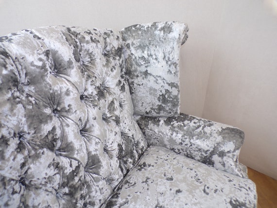 Crushed velvet cheap love chair