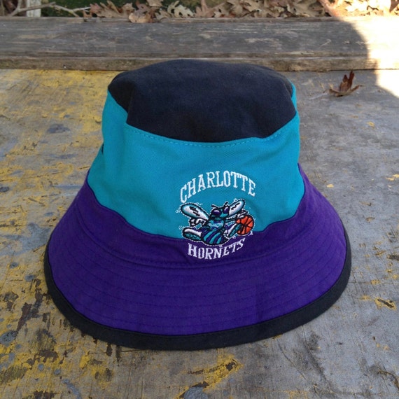 90s Charlotte Hornets Bucket Hat Vintage Charlotte Hornets Etsy