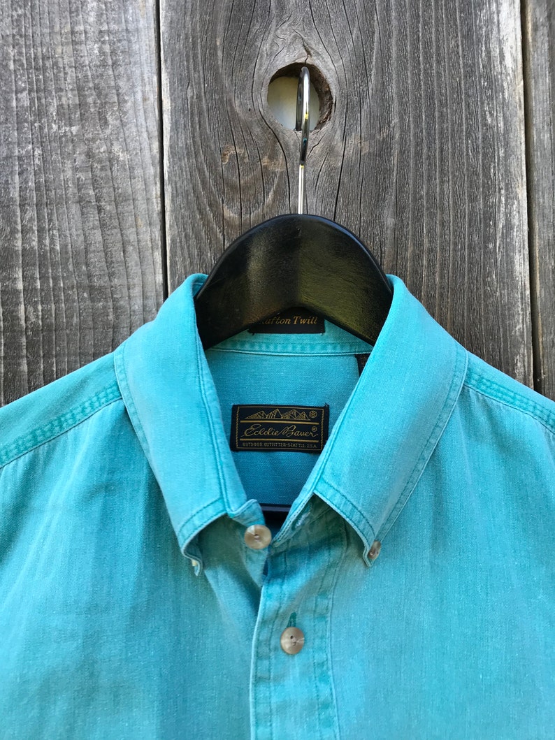 90s Twill Eddie Bauer Polo Shirt Mens Vintage Clothing Large Mens Short Sleeve Polo Shirt Mens Polo Shirt Vintage Polo Shirt