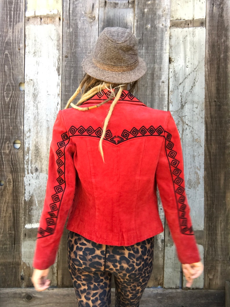 Vintage Cripple Creek Leather Jacket 1980s Red Leather | Etsy