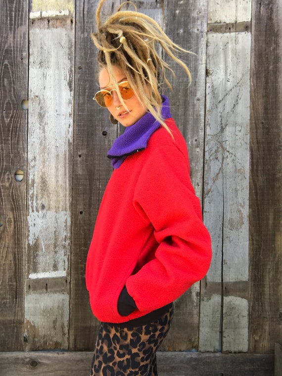 Beautiful Color Block Fleece | 90s Color Block Fle