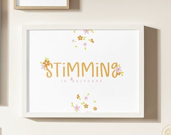 Stimming Is Selfcare Autism Floral 8.5x11 Printable