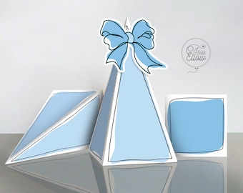 Blue Bow Party Favor box (printable)