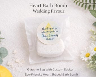 Heart Bath Bomb Wedding Favours (25 pieces)