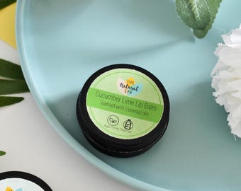 Cucumber Lime Natural Lip Balm | Vegan, Hydrating & Nourishing | Plastic-Free, Handmade Lip Care