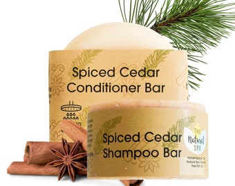 Spiced Cedar Shampoo and Conditioner Bar set