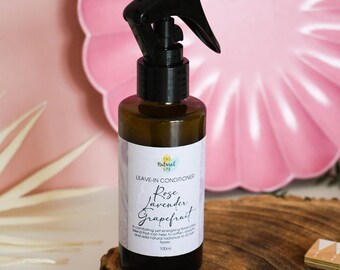 Rose Lavender Grapefruit Leave-In Conditioner | Lightweight Vegan Hair Care (100ml)