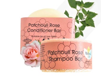 Patchouli Rose Shampoo and Conditioner Bar set