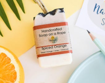 Spiced Orange Soap on a Rope | Handmade Natural Soap Bar | 100g