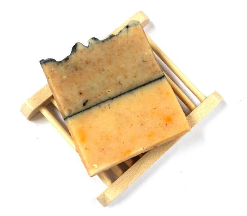 Spiced Orange Soap Bar Handcrafted Vegan Soap, Nourishing Bathing Cleansers All Skin Types, Zero Waste Travel Soap Cocoa Butter Almond Oil image 4