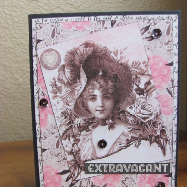 Extravagant Vintage Theme Just Because Greeting Card