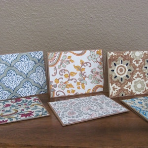 Handmade Paper Note Card Set - Set of 6 Cards