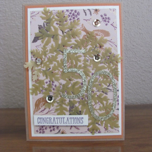 Fall Inspired 50th Anniversary Greeting Card