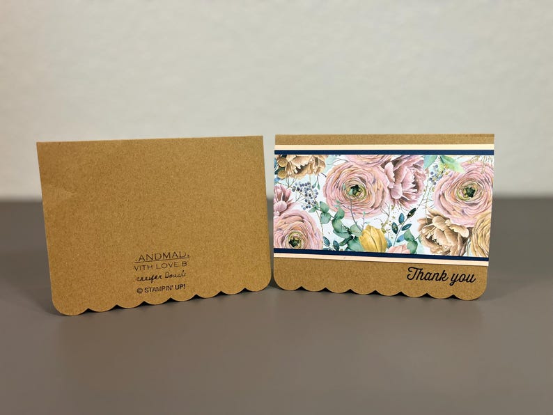 Floral Thank You Greeting Card Set - Set of Two Cards - Etsy