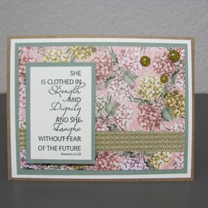 She Is Clothed in Strength and Dignity Religious Encouragement Greeting Card