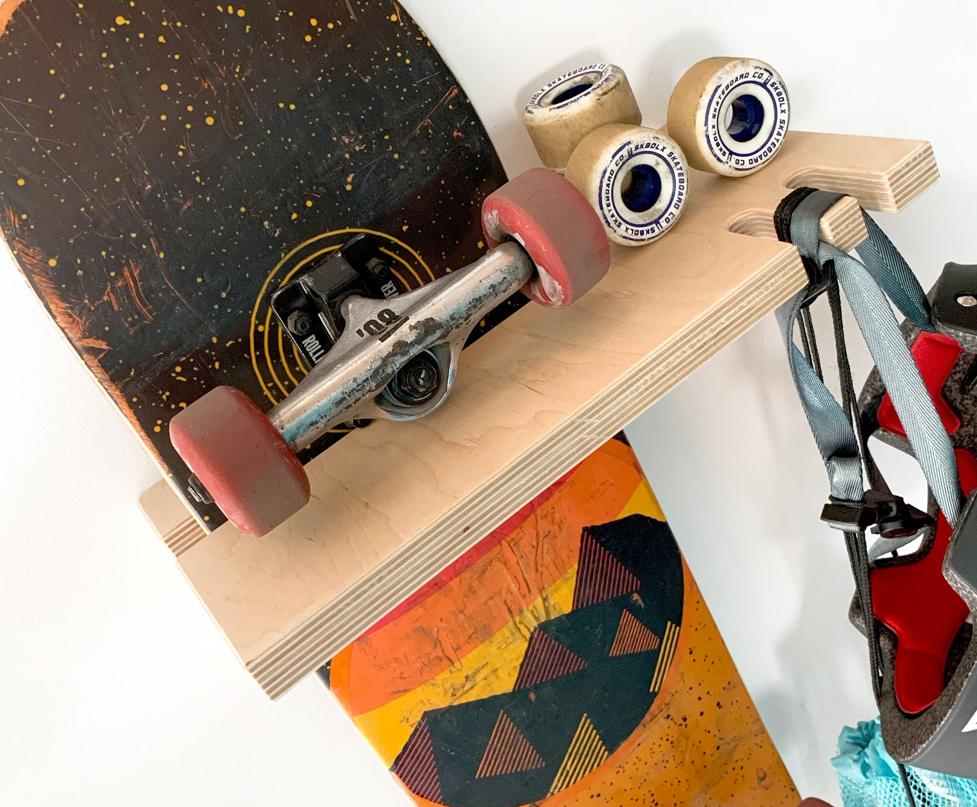 Cintre mural pour Skateboard Longboard, 2 pièces, support de rangement,  crochet de suspension, charge de 8kg