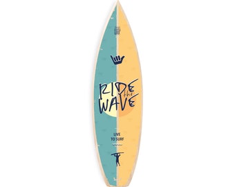 Décoration de planche de surf - RideTheWave | Impression UV | Pour les amateurs de vagues | Contreplaqué