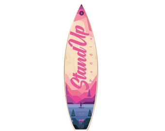 Décoration de planche de surf - SUP | Impression UV | Pour les amateurs de vagues | Contreplaqué
