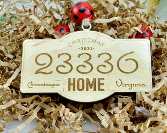 Zip Code Christmas Ornament, Custom Zip Code Ornament, Custom City Ornament, Zip Code Ornament
