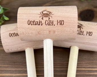 Ocean City Crab Mallet, Custom Crab Mallet, Grawerowany Crab Mallet, Custom Engraved Crab Mallet, Maryland Crab Mallet