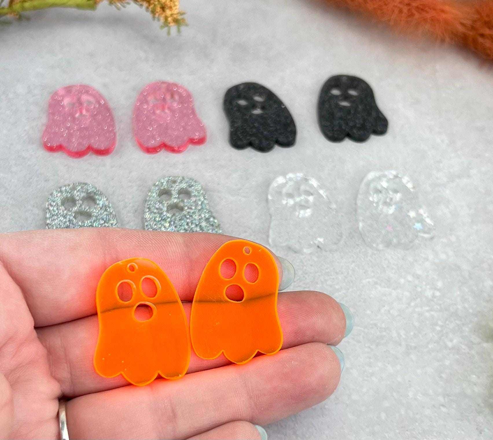 Ghost Acrylic Earring Blanks, Laser Cut Halloween Earring Blanks, NO HARDWARE BLANKS Only, Cute Laser Cut Ghost Halloween Earring Blanks