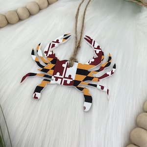 Maryland Flag Crab Ornament, Maryland Crab Ornament, Maryland Theme Christmas Tree Ornament, Maryland Flag Crab Christmas Ornament, Maryland