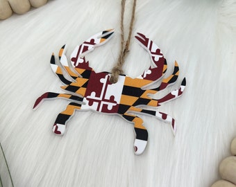 Maryland Flag Crab Ornament, Maryland Krab Ornament, Maryland Theme Christmas Tree Ornament, Maryland Flag Crab Christmas Ornament, Maryland