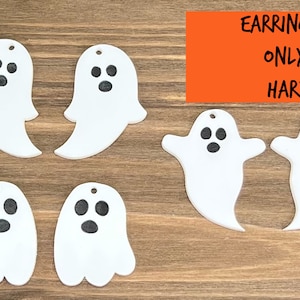 Ghost Acrylic Earring Blanks, Laser Cut Acrylic Earring Blanks, NO HARDWARE BLANKS Only, Cute Laser Cut Ghost Halloween Earring Blanks
