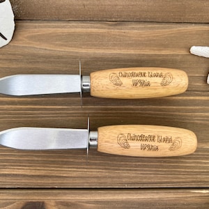 Coltello per sgusciare le ostriche inciso, coltello per sgusciare le ostriche di Chincoteague Island