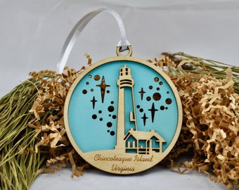 Chincoteague Island julgransprydnad, Chincoteague Island, Chincoteague Virginia, strandprydnad