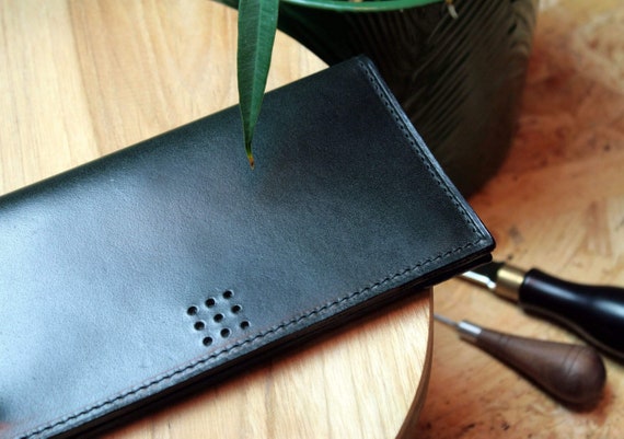 long leather purse